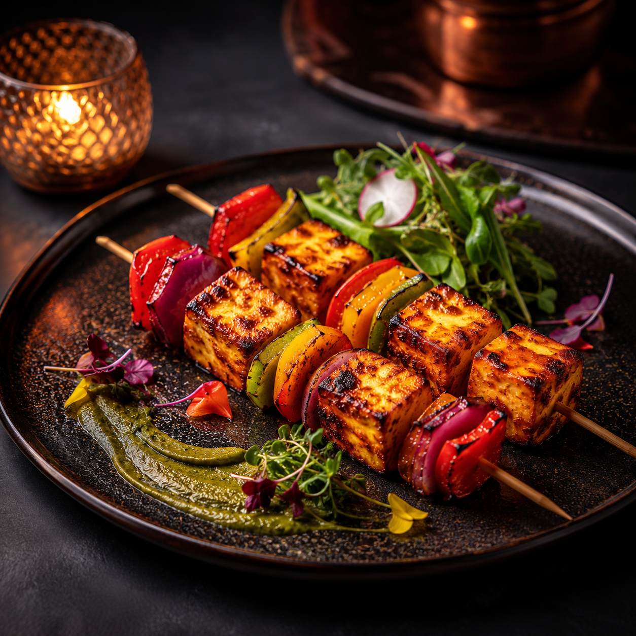 Smoked Paneer Skewers